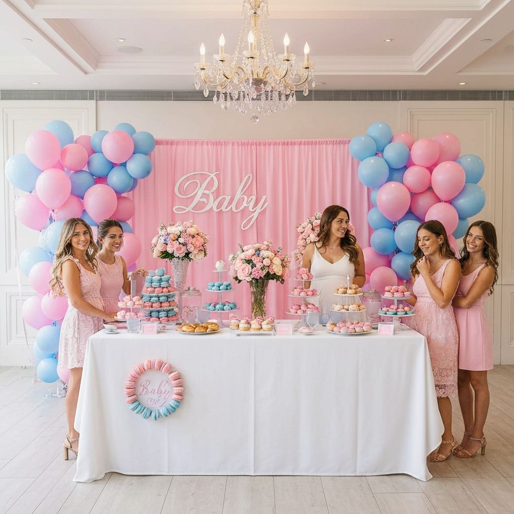 Elegante babyshower in roze en blauw